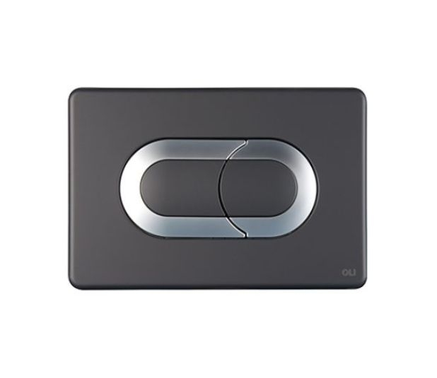 Black soft-touch -polished chrome button
