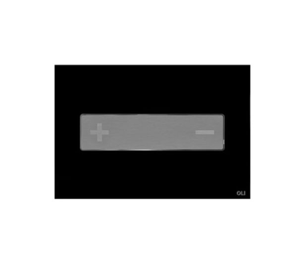 Stainless steel button - glass black